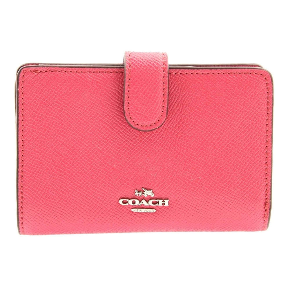 COACH NWT Crossgrain Leather Medium Corner Zip